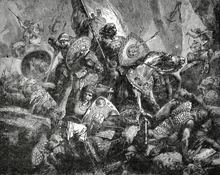 Schlacht im Pass von Roncevaux am 15. August 778, um 1890